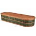 English Wicker / Willow Imperial Oval Coffin – British Racing Green & Natural Buff